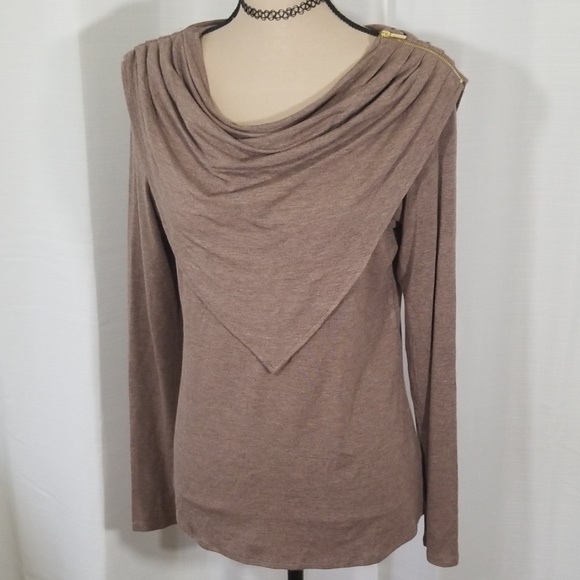Premise Tops - Premise long sleeves brown zipper top. Size L